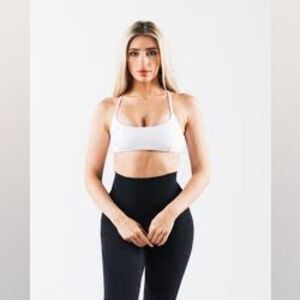 ALPHALETE AURA STRAPPY BRA WHITE SZ XS